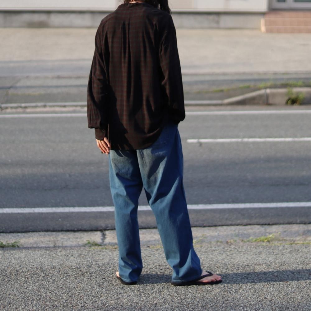 MAATEE&SONS OP COLLLAR SHIRTS RAYON強撚 BRCHECK - DIMPLE