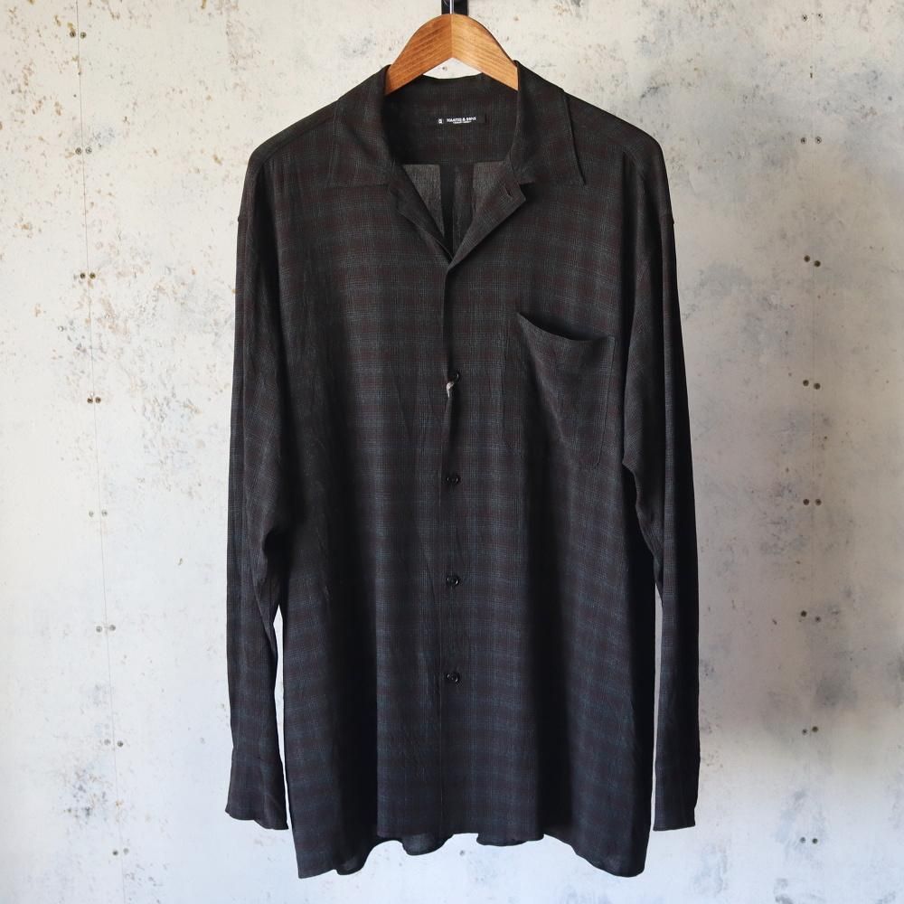 MAATEE&SONS OP COLLLAR SHIRTS RAYON強撚 BRCHECK - DIMPLE