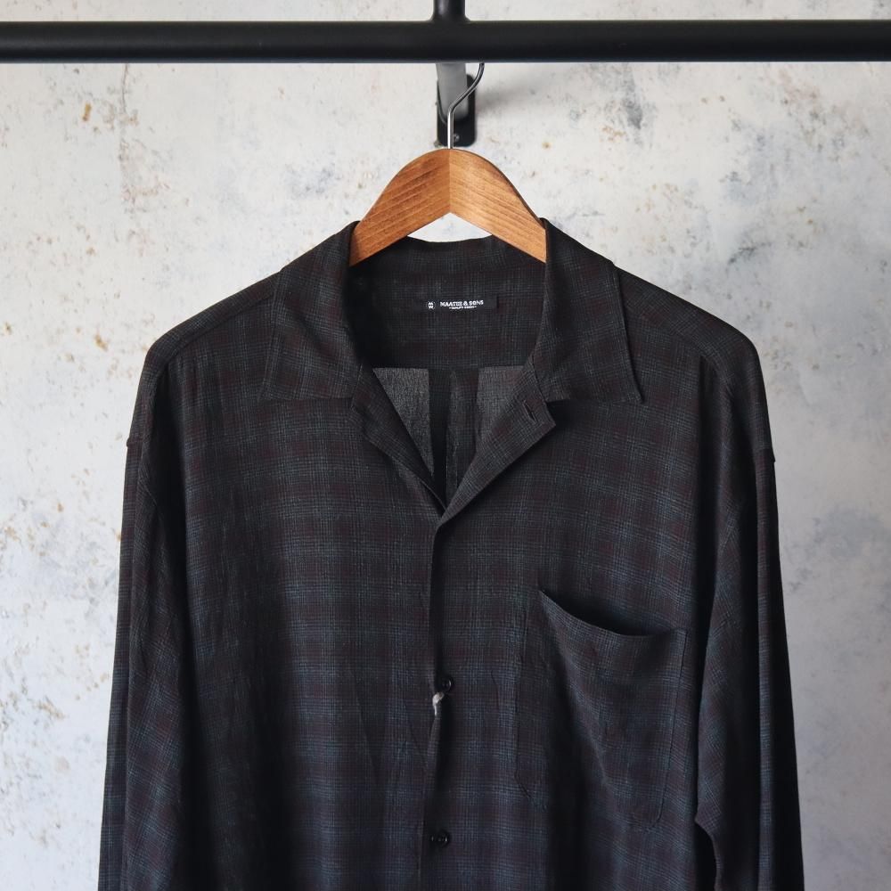 MAATEE&SONS OP COLLLAR SHIRTS RAYON強撚 BRCHECK - DIMPLE