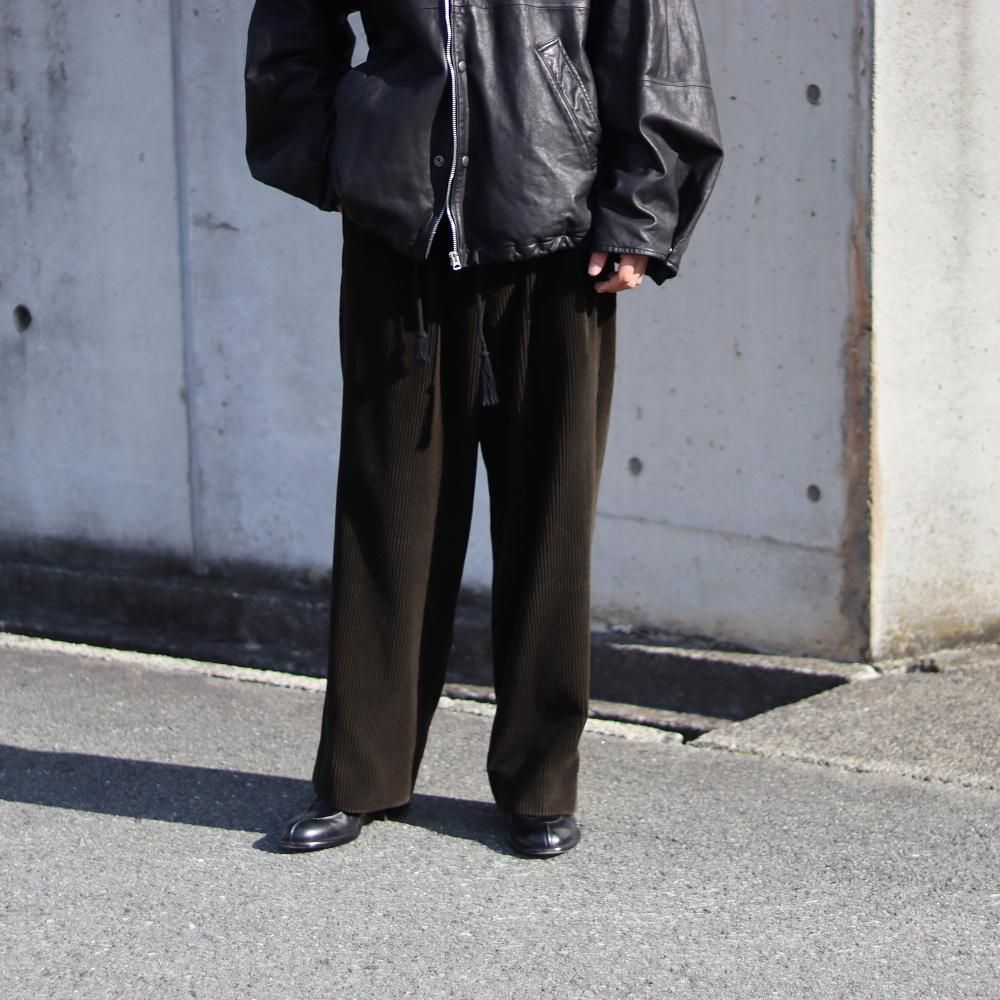 A.PRESSE  Wool Corduroy Wide Tapered Trousers
