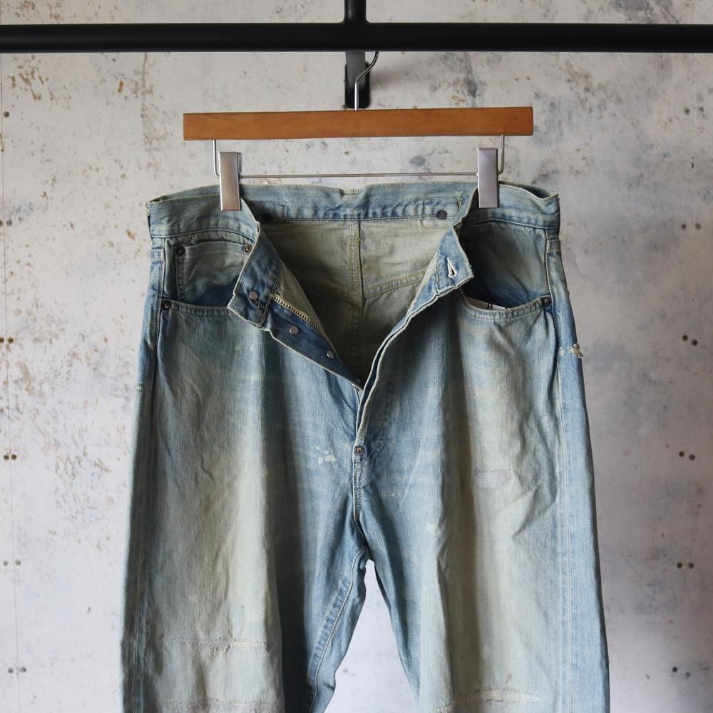 パンツ 30/30 A.PRESSE No.37 Washed Wide Denim A.Presse: Men's No.37 Washed Wide Denim Pants (Indigo