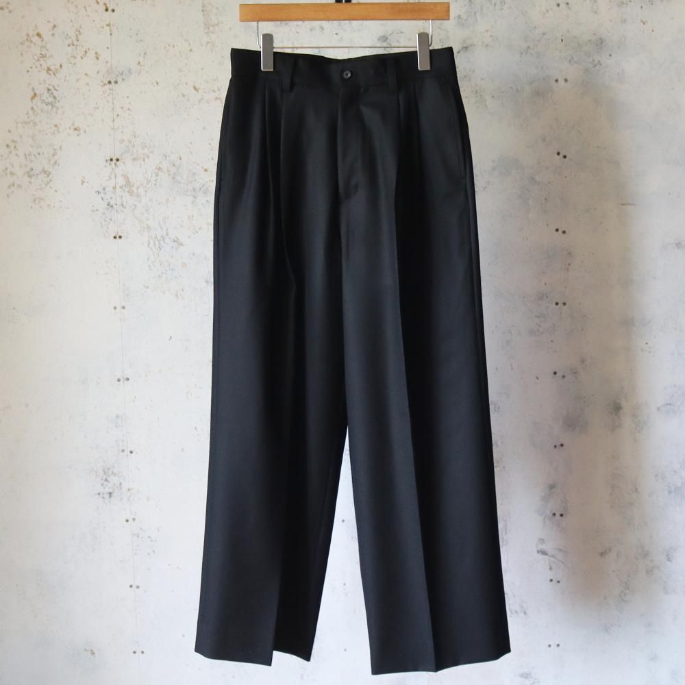 ssstein WOOL FLANNEL LONG WIDE TROUSERS - DIMPLE