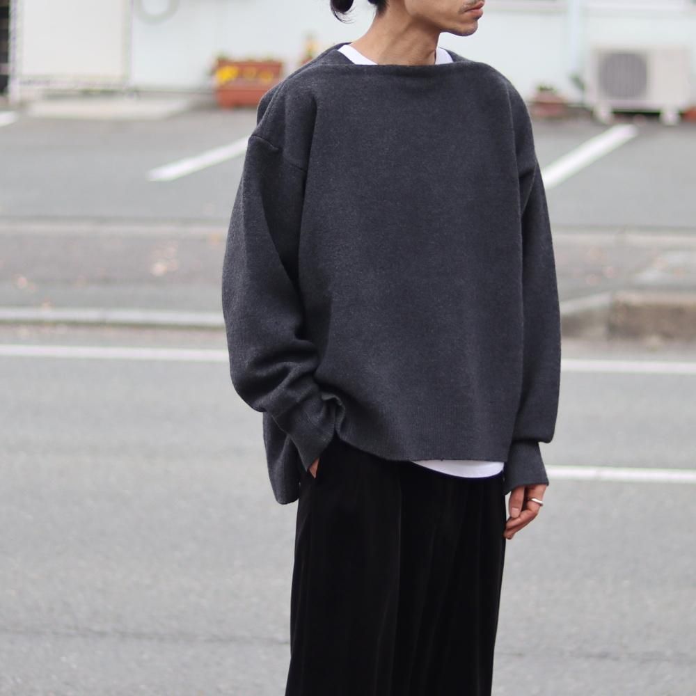 ssstein   EXTRA FINE WOOL KNIT BOAT NECK LS
