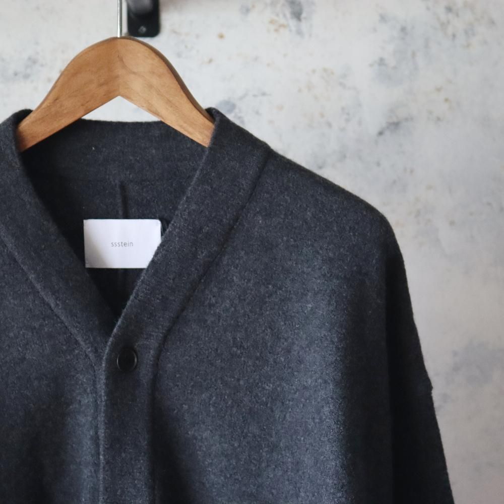 ssstein EXTRA FINE WOOL KNIT TUCKED CARDIGAN - DIMPLE