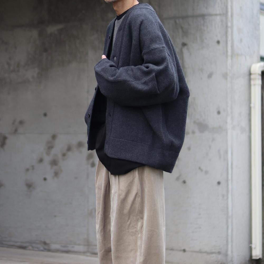 ssstein  EXTRA FINE WOOL KNIT TUCKED CARDIGAN