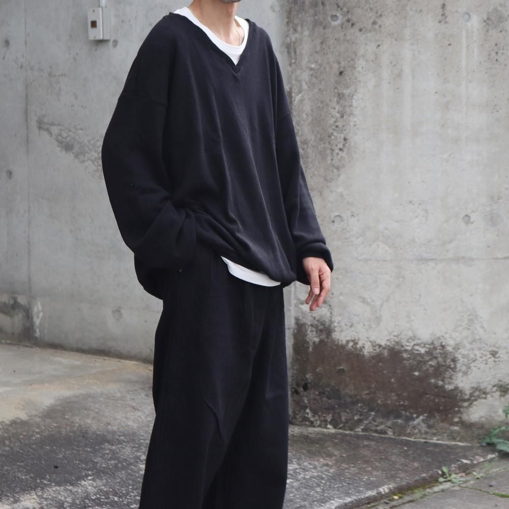トップス 25aw barbell object nep v top BLACK 1 barbell object nep v top col:Black 着用サイズ:2 online:09/12