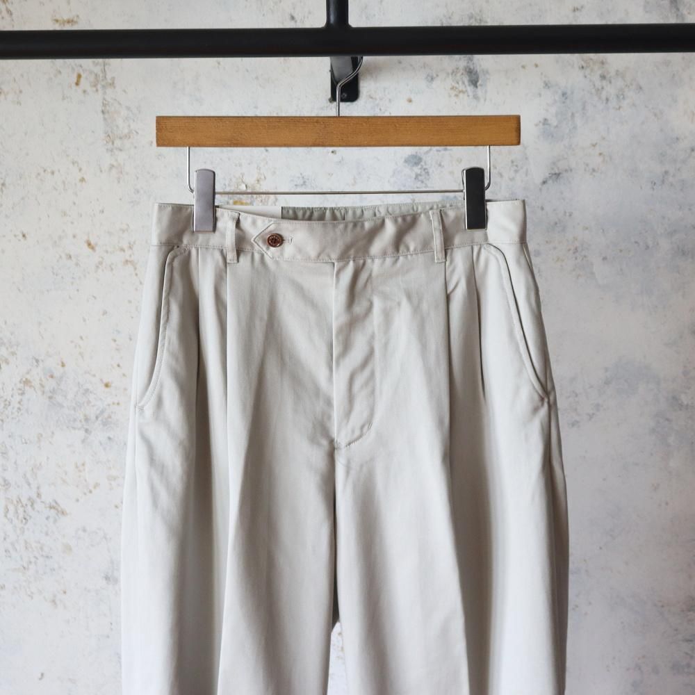 新品 FARAH 23SS 2Tuck Wide Tapered Pants SALE】FARAH / Two Tuck Wide Tapered Pants (Denim-Indigo