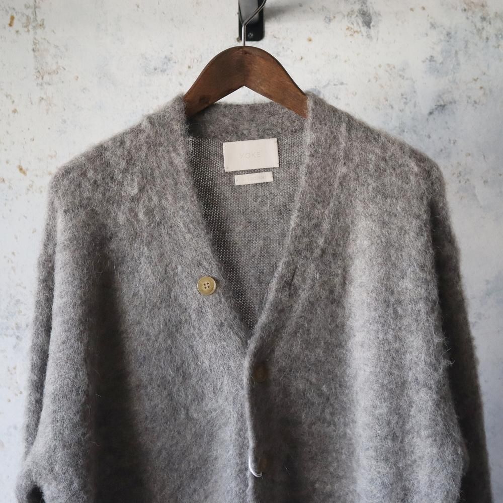 YOKE 3Color Mix Baby Alpaca Cardigan(Light gray) - DIMPLE