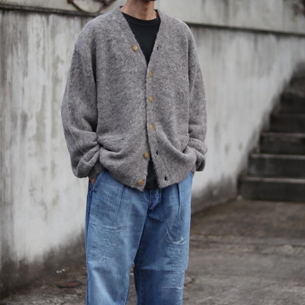 YOKE  3Color Mix Baby Alpaca Cardigan(Light gray)