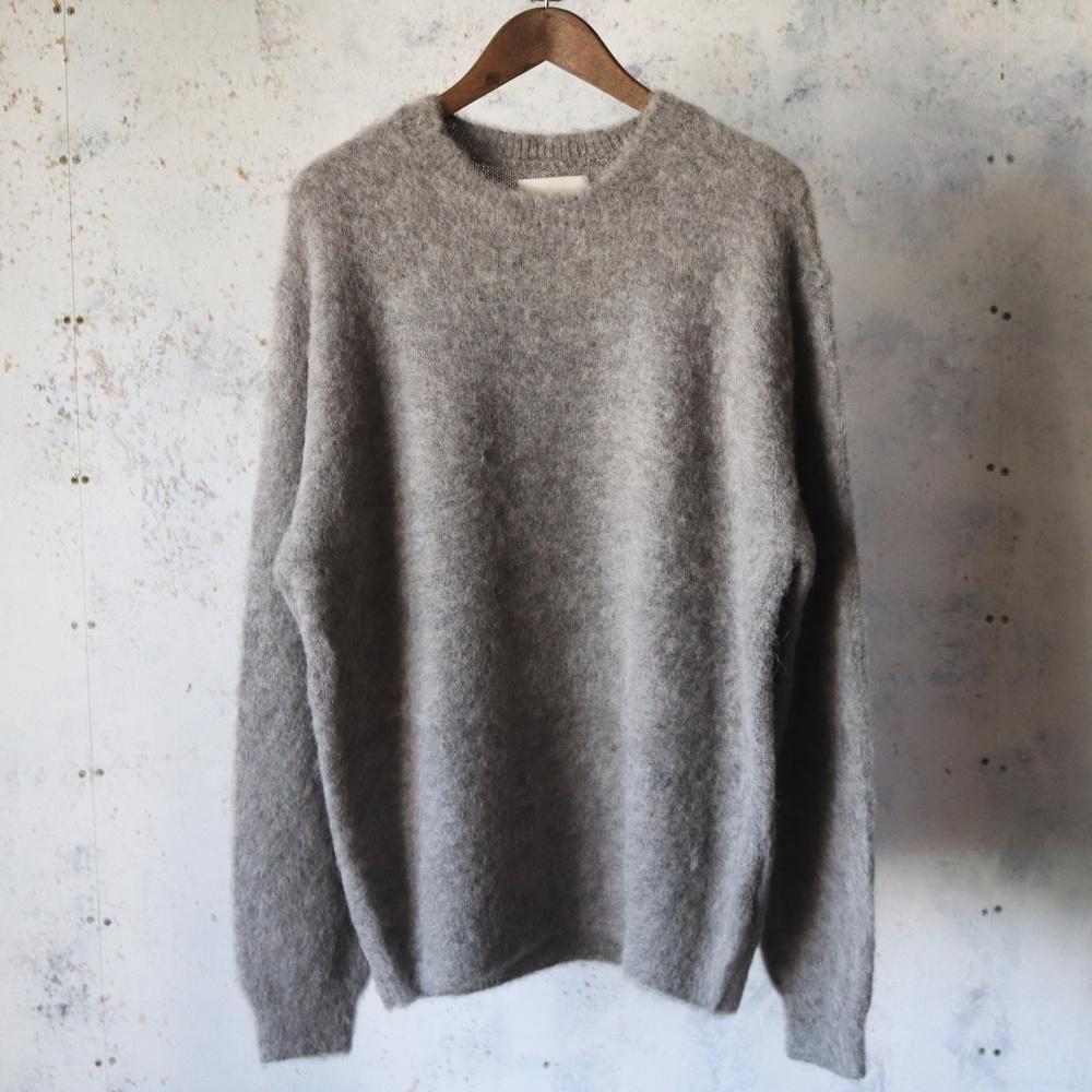 YOKE  3Color Mix Baby Alpaca Crewneck Sweater(Light gray)