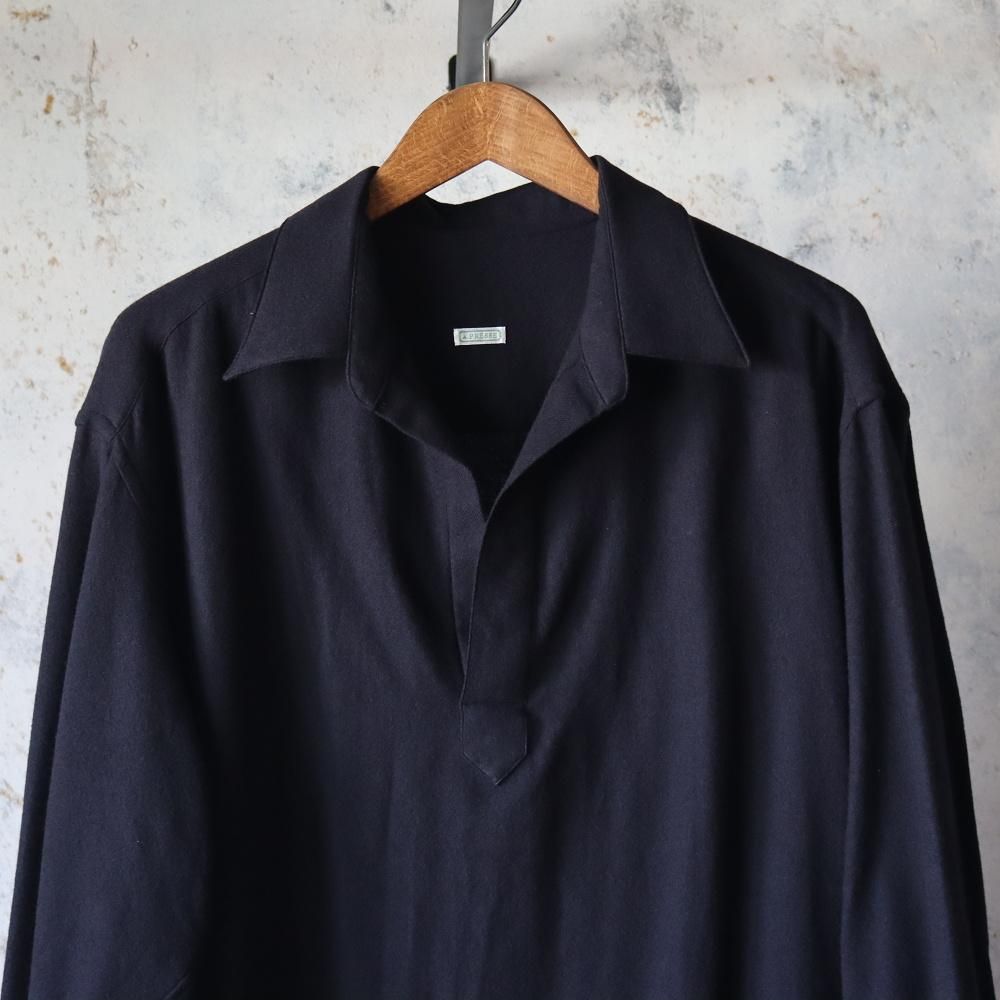 A.PRESSE Wool Skipper Shirt(Navy) - DIMPLE