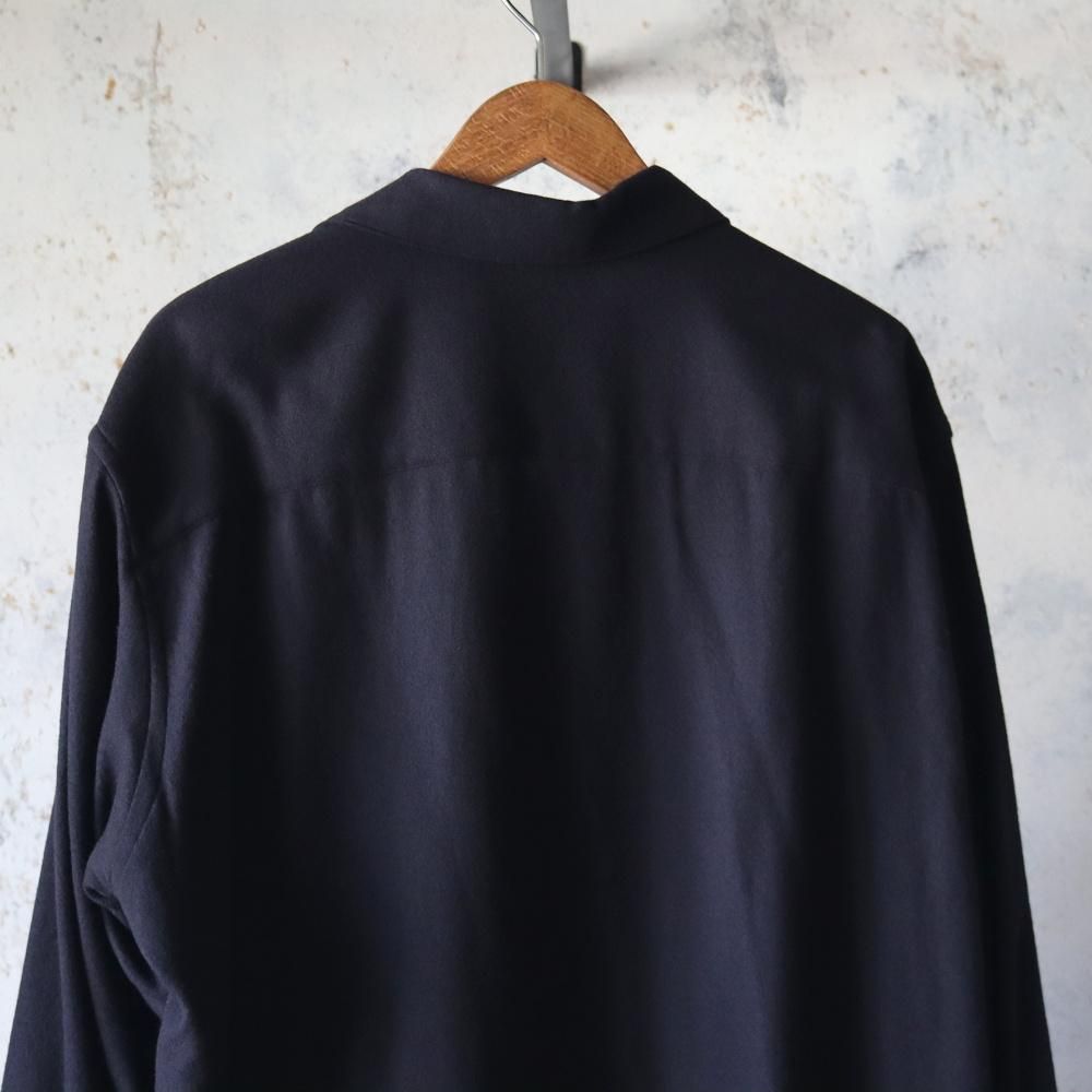 A.PRESSE Wool Skipper Shirt(Navy) - DIMPLE