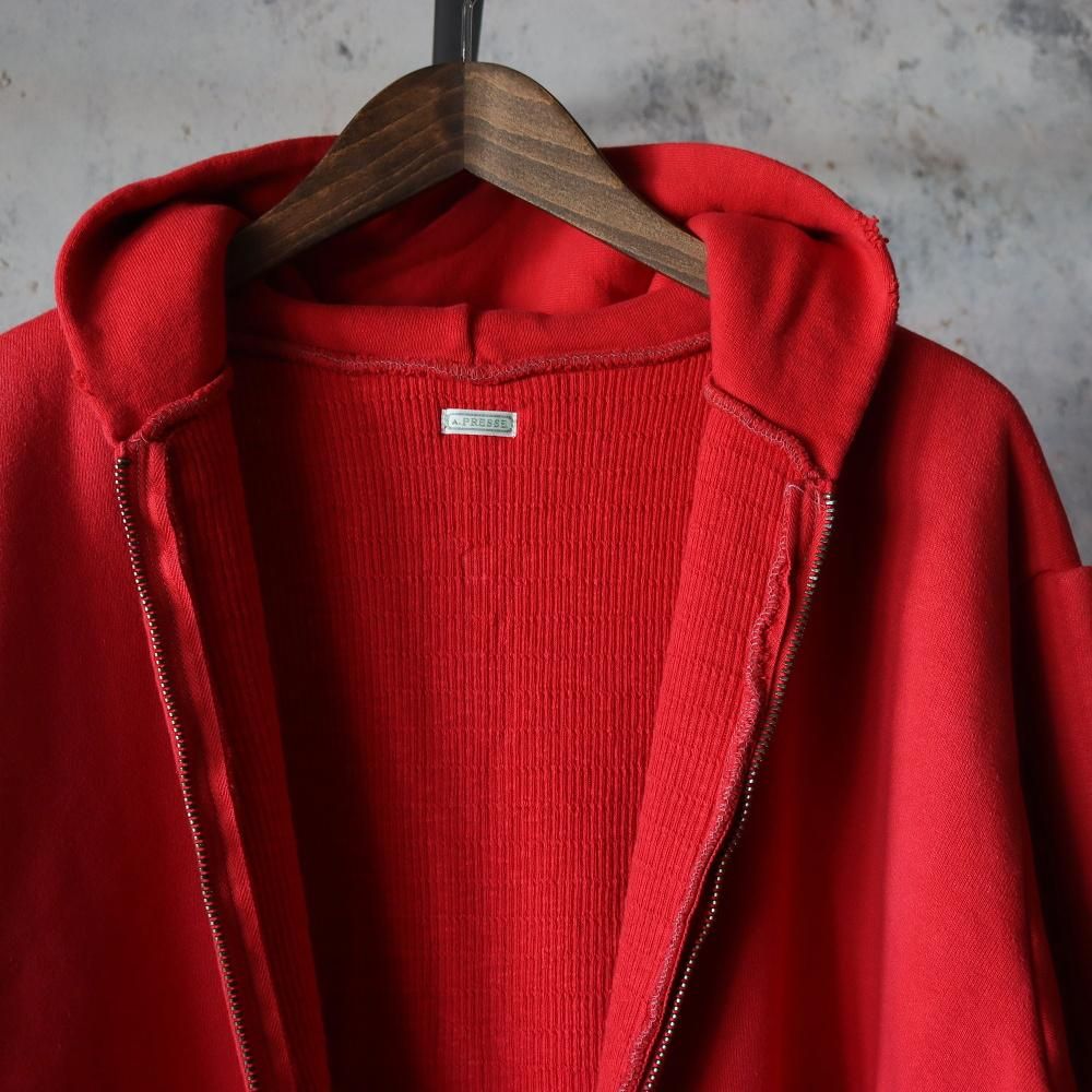 A.PRESSE Vintage Zip Sweat Hoodie(Red) - DIMPLE