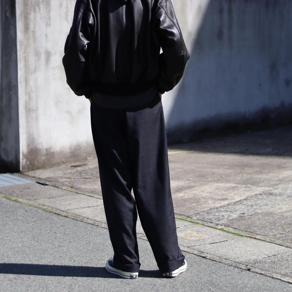 MAATEE&SONS MILITARY SLACKS WOOL VINTAGE STRIPE(Graystripe) - DIMPLE