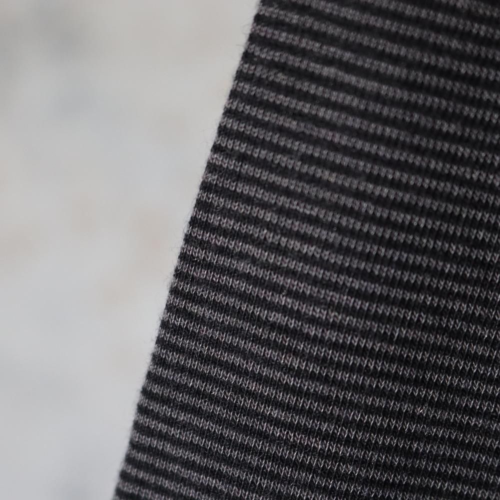 MAATEE&SONS L/S POLO TEE(Black×Charcoal) - DIMPLE