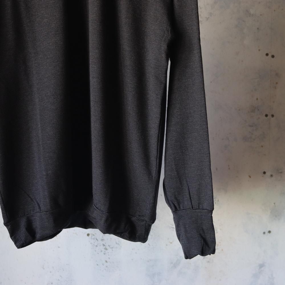 MAATEE&SONS L/S POLO TEE(Black×Charcoal) - DIMPLE