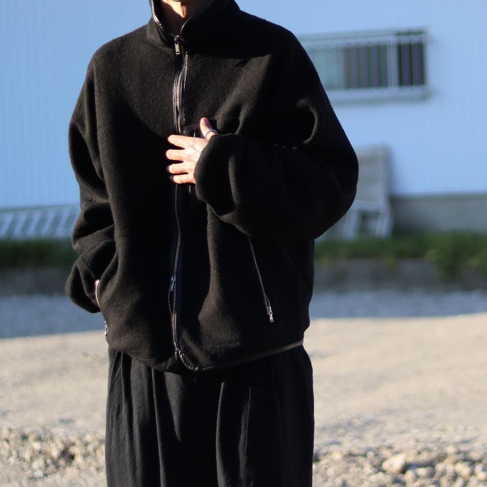 YOKE Wool Fleece Zip Blouson(Black) - DIMPLE
