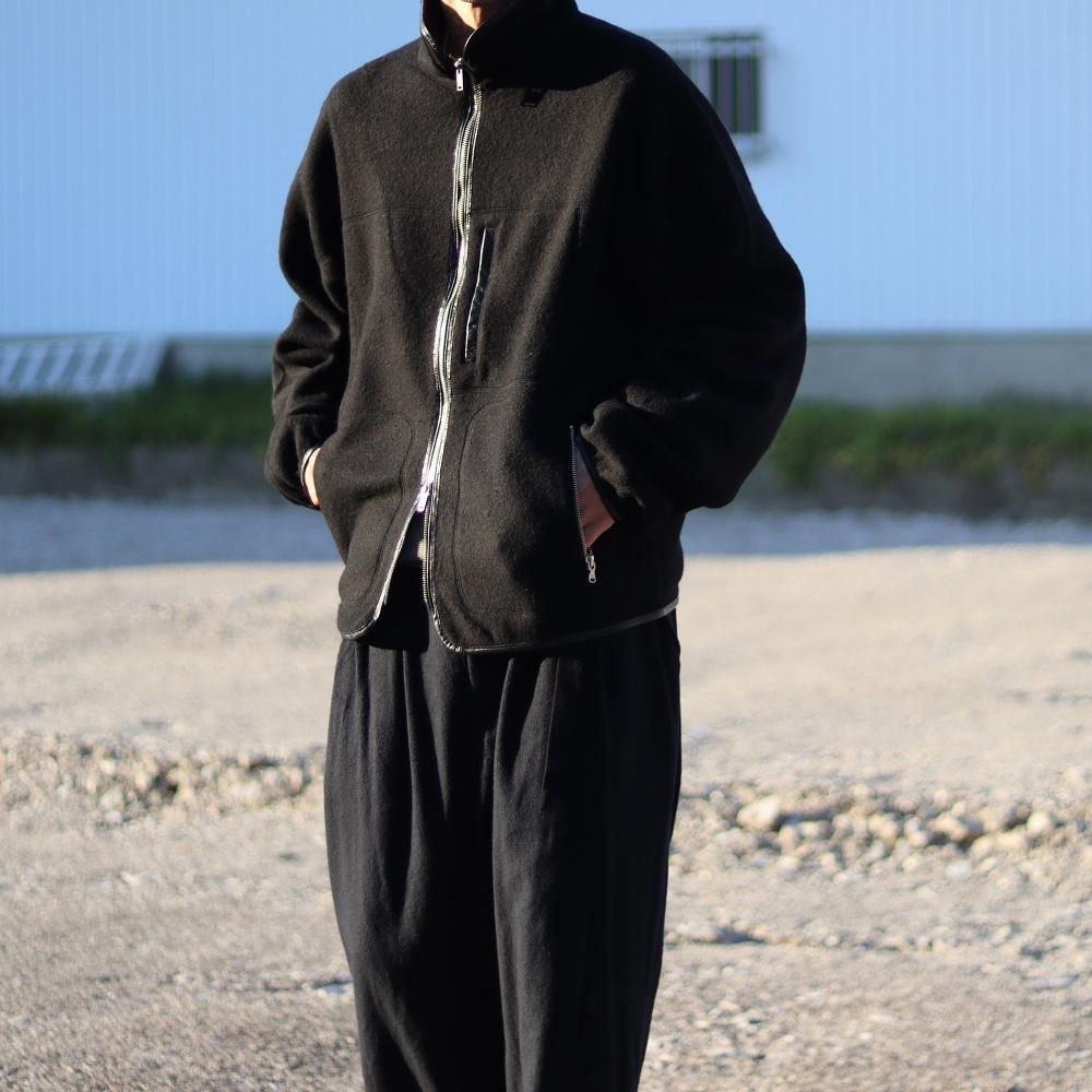 YOKE Wool Fleece Zip Blouson(Black) - DIMPLE