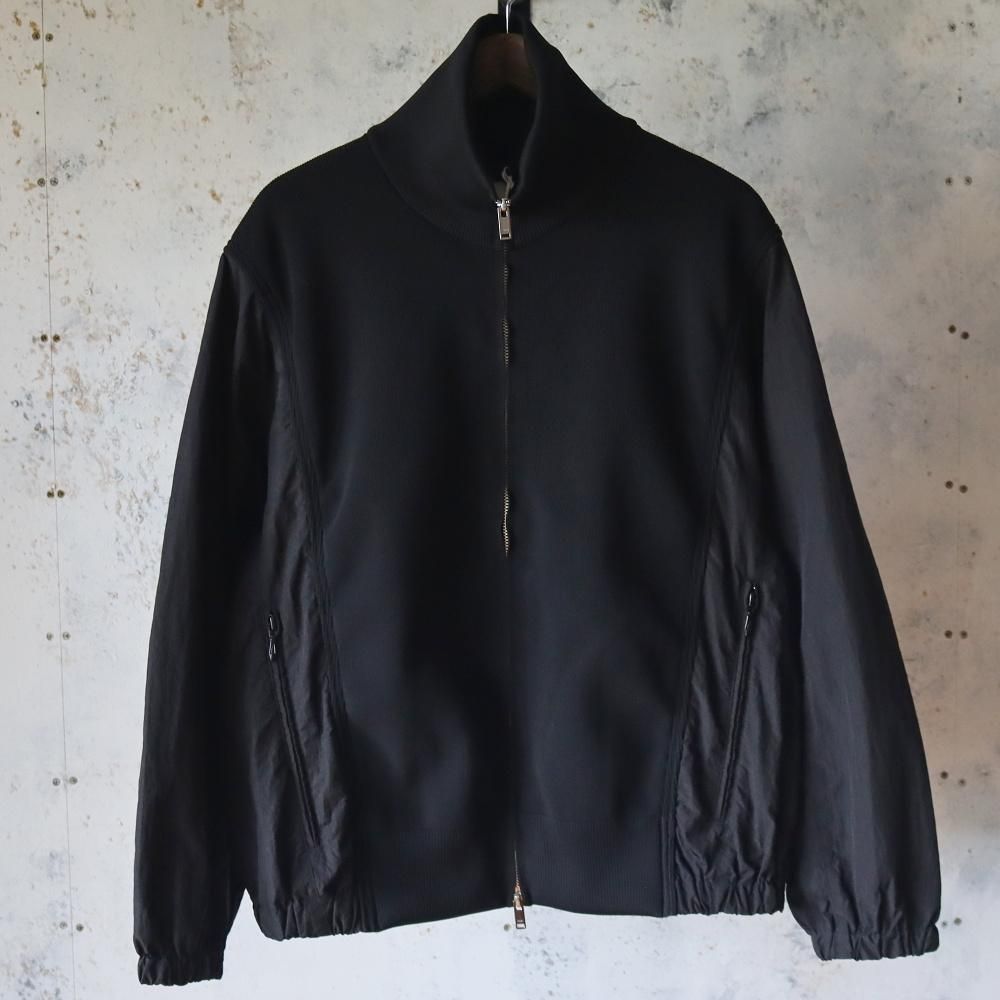 YOKE  Connected Rib Knit Trucker Jacket(Black)