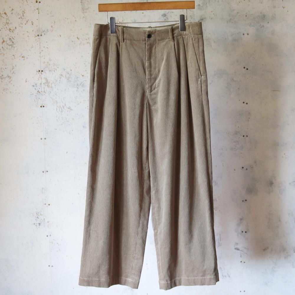 Graphpaper  Suvin Corduroy Wide Straight Trousers(Greige)