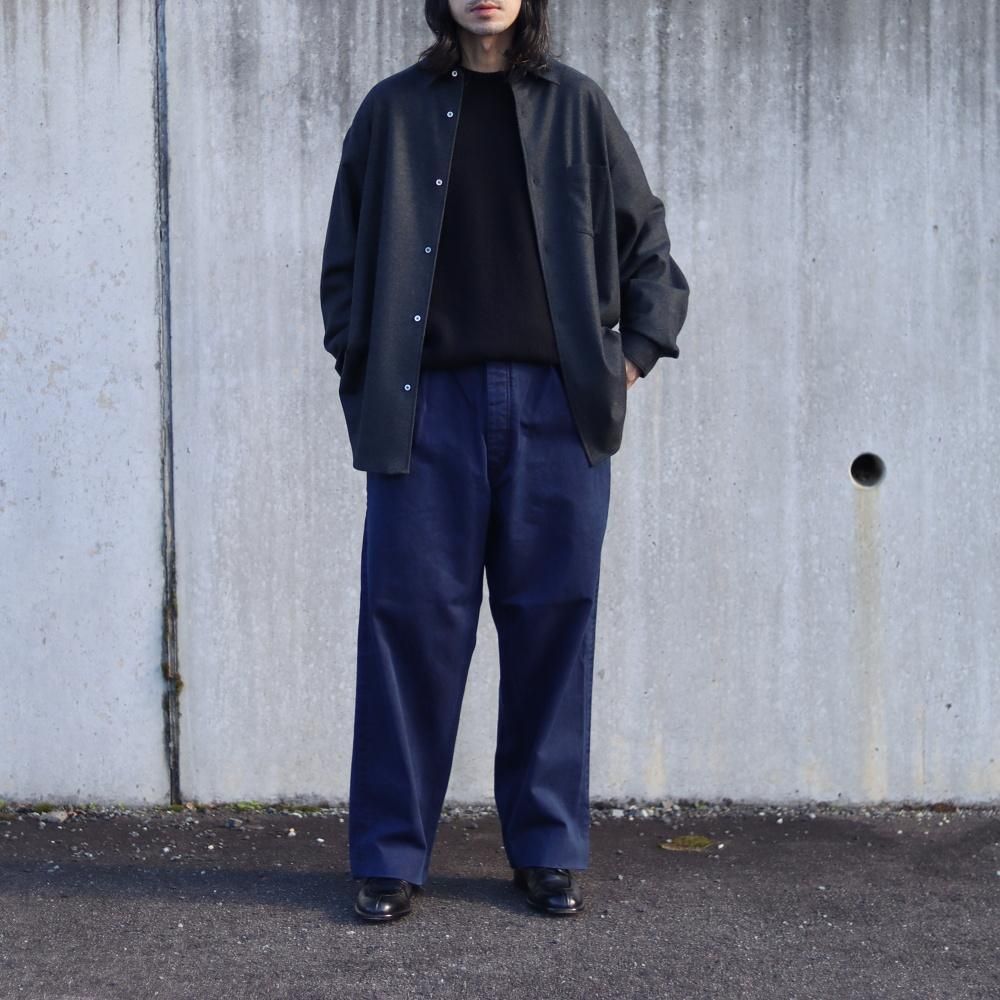 トップス Graphpaper Wool Smooth Flannel Shirt Graphpaper】Wool Smooth Flannel Oversized Regular Collar Shirt