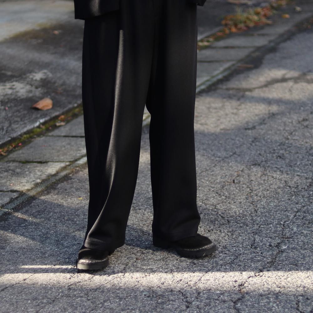 Graphpaper  Wool Smooth Flannel Easy Wide Pants(Black)