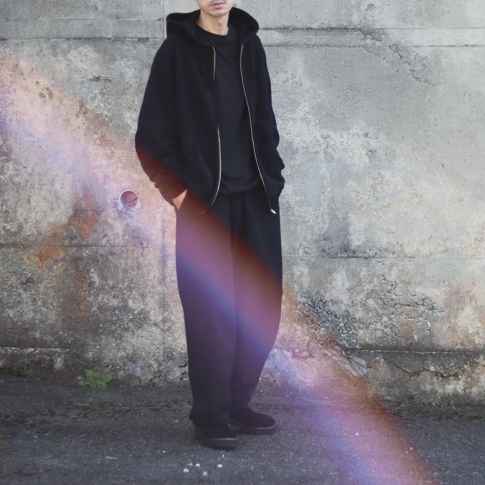 COMOLI コットン裏毛 ジップパーカ(Black) - DIMPLE