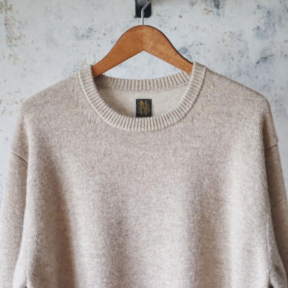 トップス BATONER BABY ALPACA KURUMI TENJIKU CARD バトナー BATONER ベイビー アルパカ クルミ 天竺クルーネック