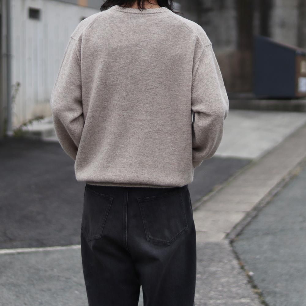 BATONER BABY ALPACA KURUMI TENJIKU CREW NECK(Beige) - DIMPLE