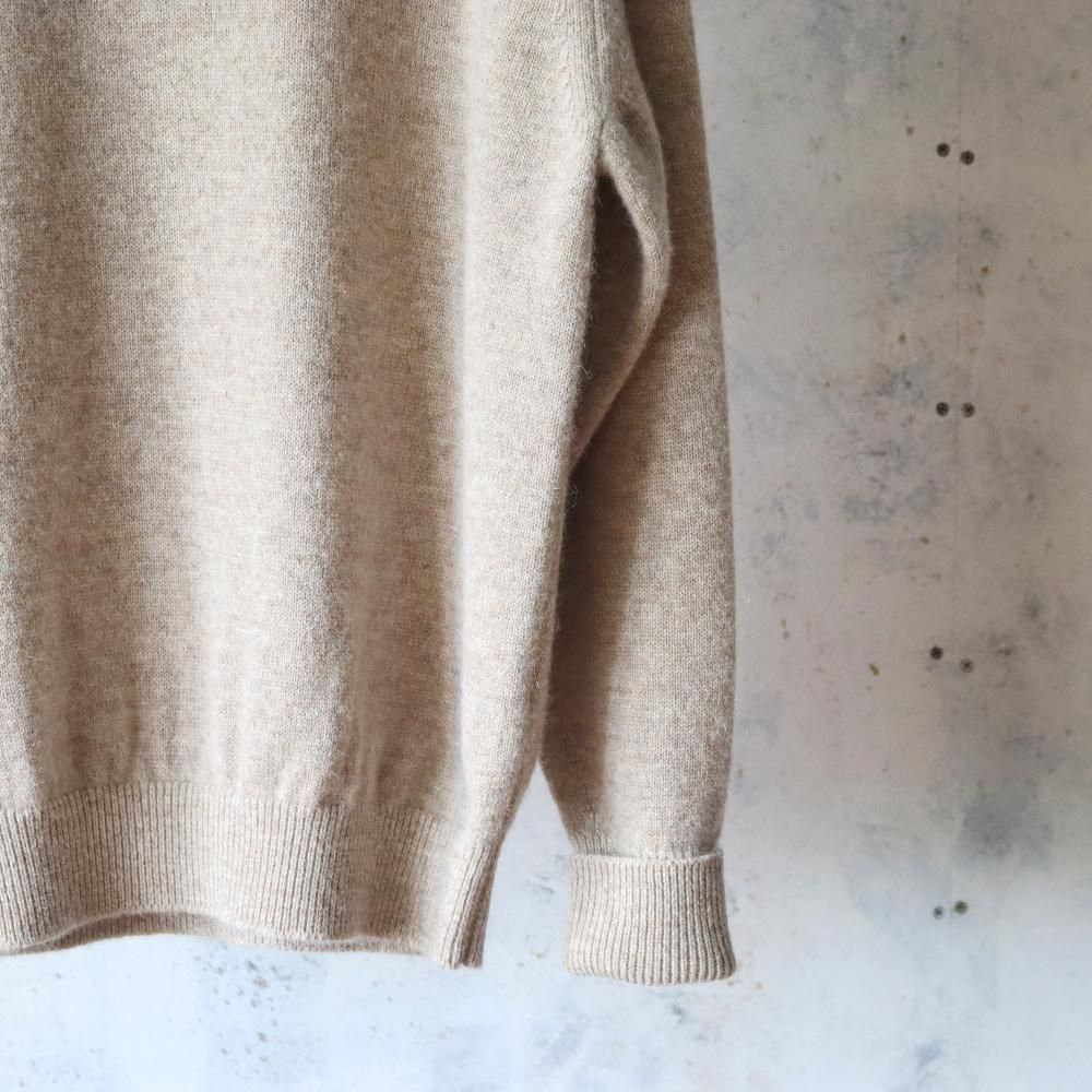 BATONER BABY ALPACA KURUMI TENJIKU CREW NECK(Beige) - DIMPLE