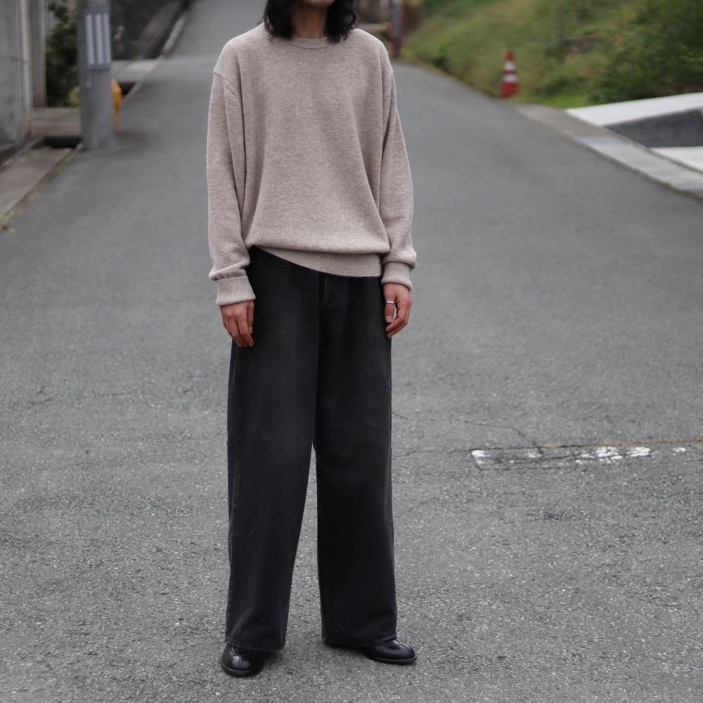 BATONER BABY ALPACA KURUMI TENJIKU CREW NECK(Beige) - DIMPLE