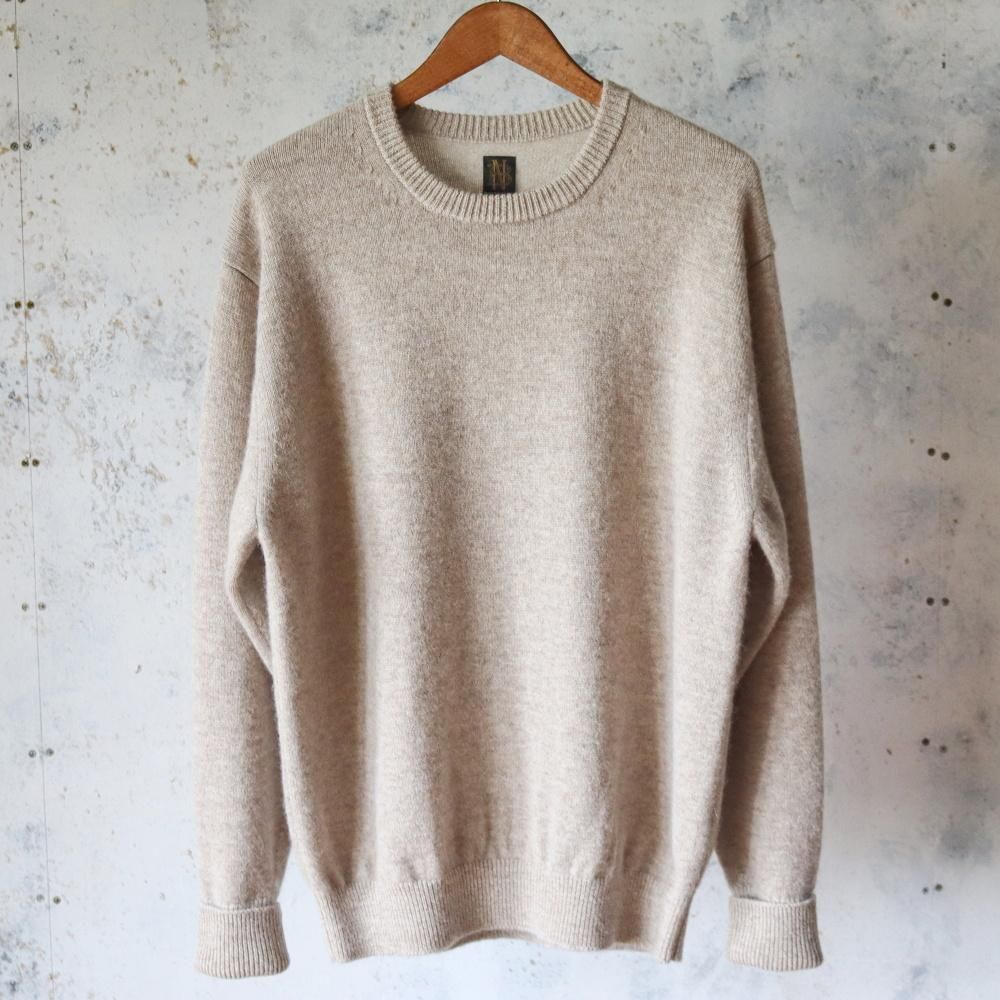BATONER  BABY ALPACA KURUMI TENJIKU CREW NECK(Beige)