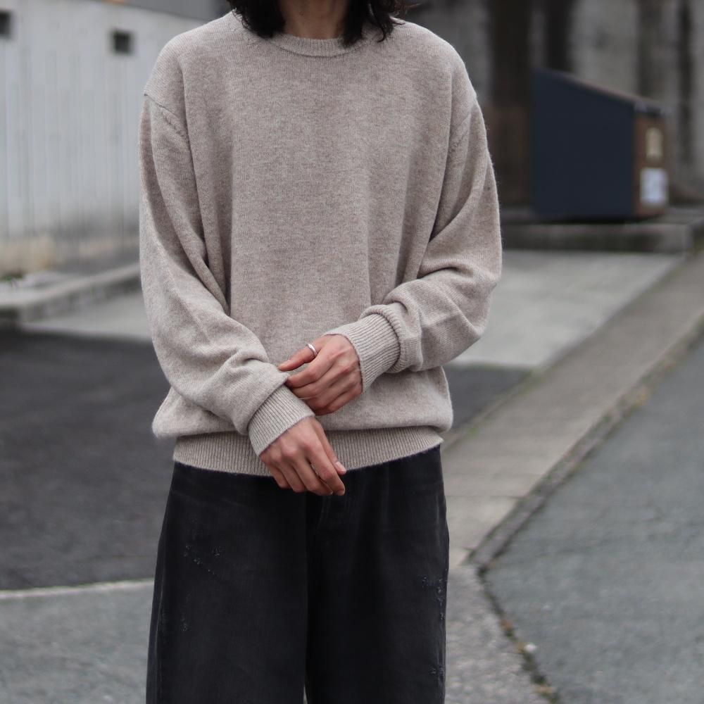 BATONER  BABY ALPACA KURUMI TENJIKU CREW NECK(Beige)