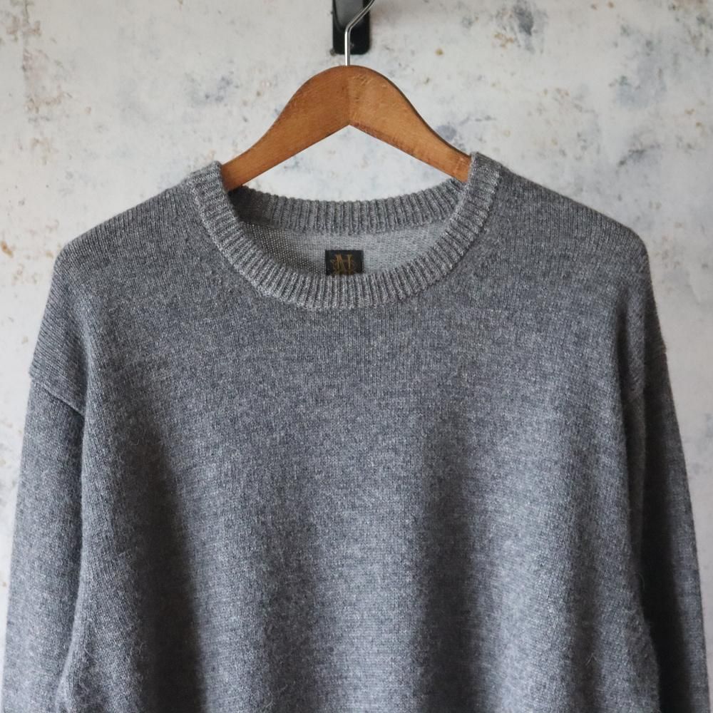 BATONER BABY ALPACA KURUMI TENJIKU CREW NECK(Gray) - DIMPLE