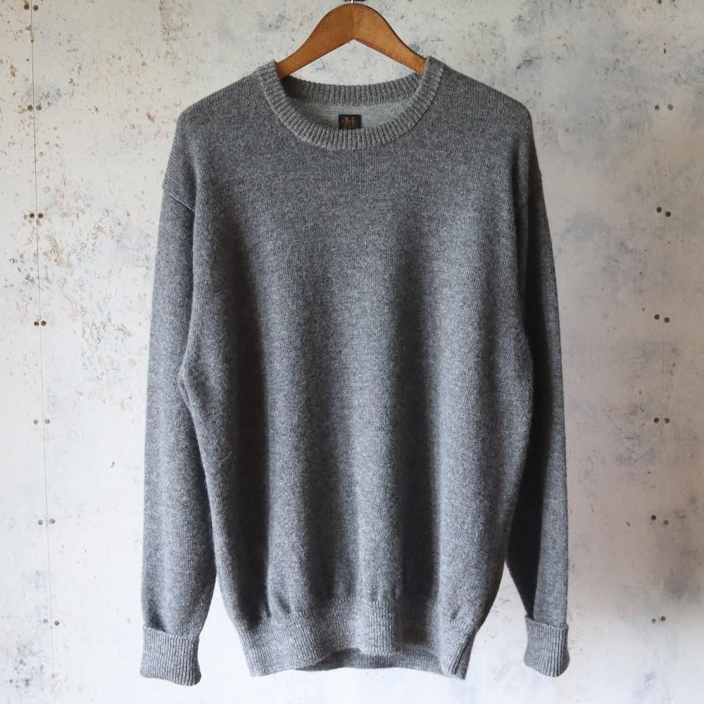 BATONER  BABY ALPACA KURUMI TENJIKU CREW NECK(Gray)