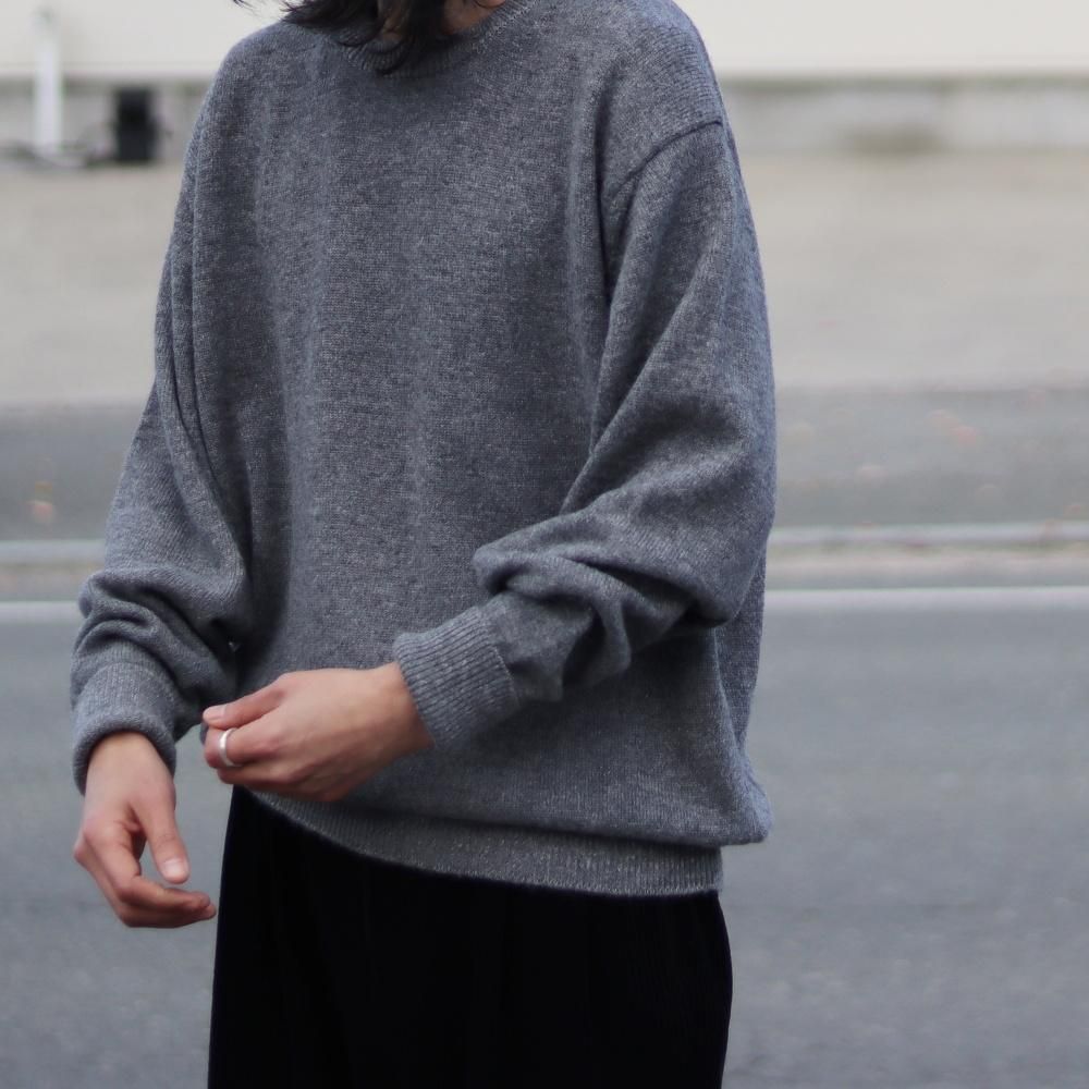 BATONER  BABY ALPACA KURUMI TENJIKU CREW NECK(Gray)