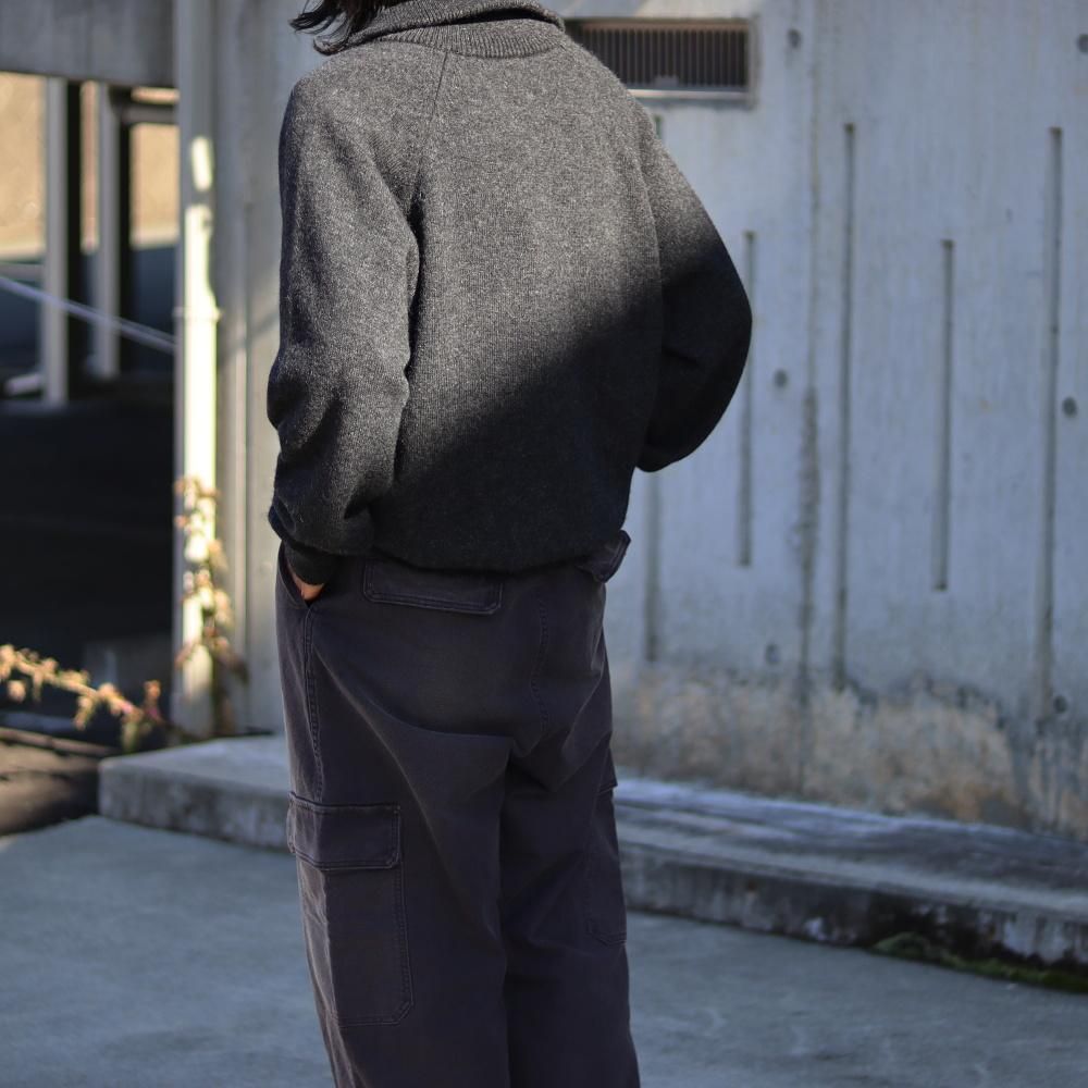 BATONER BABY ALPACA KURUMI TENJIKU HALF ZIP(Charcoal) - DIMPLE