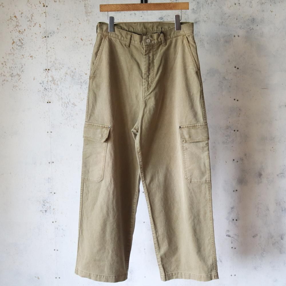 ssstein  SULFUR DYED WHIP CORD VINTAGE TROUSERS(Khaki)