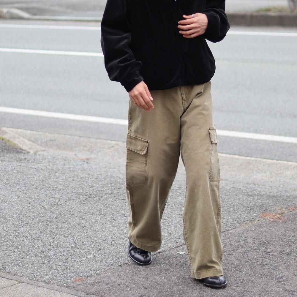 ssstein  SULFUR DYED WHIP CORD VINTAGE TROUSERS(Khaki)