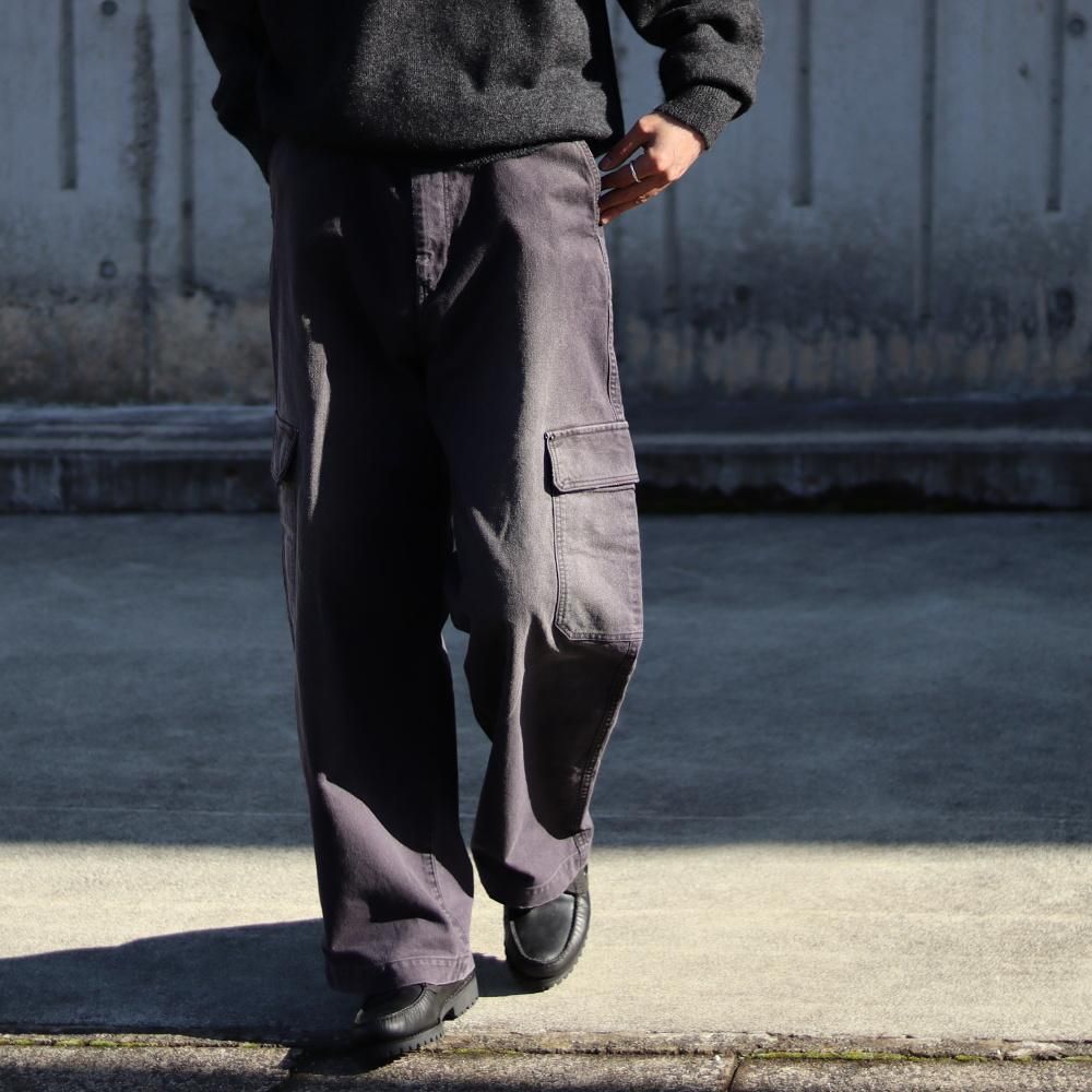 ssstein  SULFUR DYED WHIP CORD VINTAGE TROUSERS(Black)