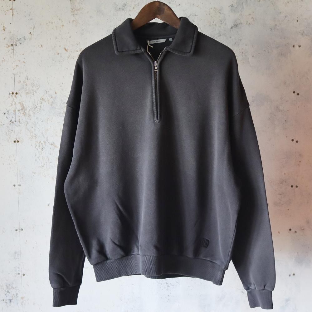 FARAH  Vintage Half Zip Sweatshirt(Faded black)