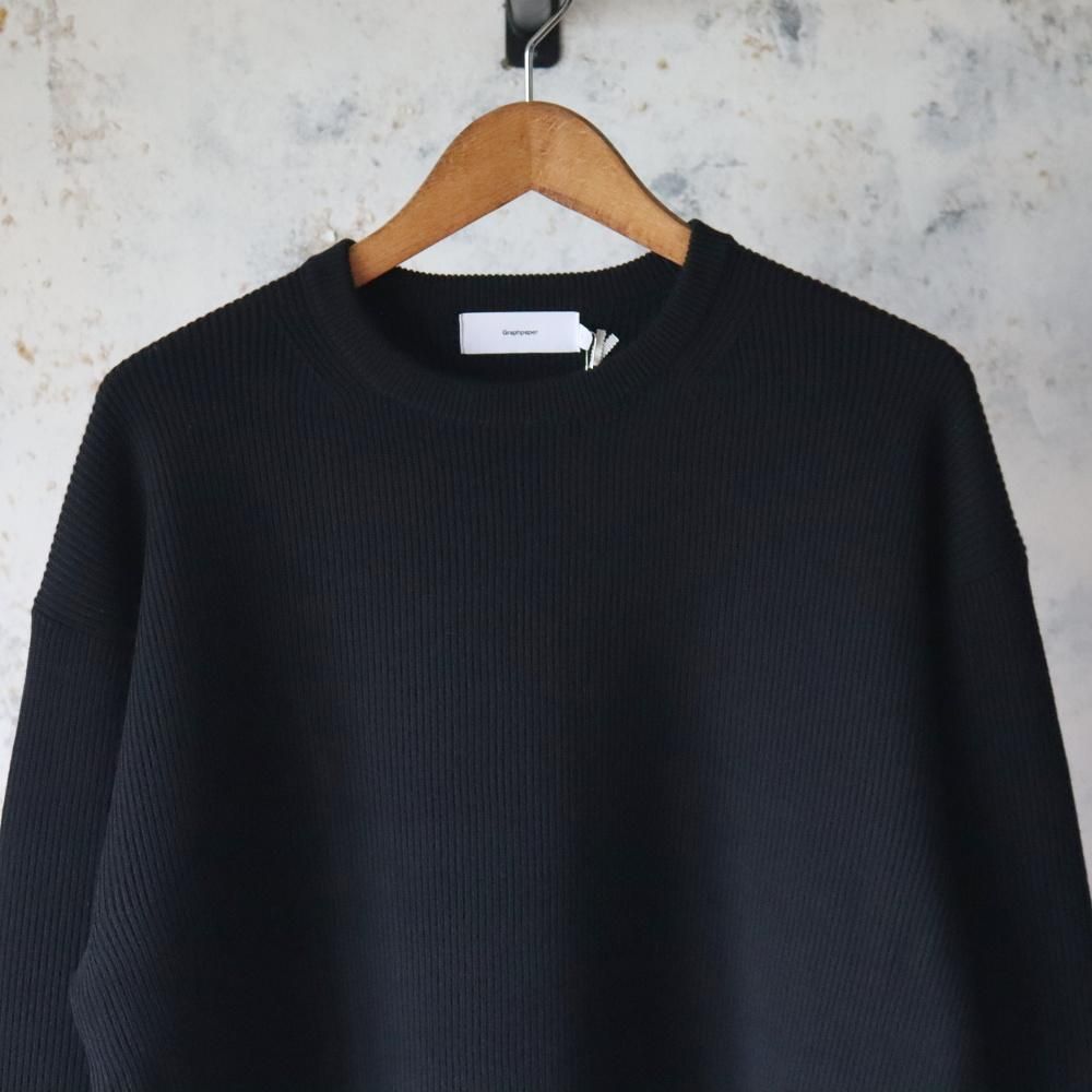 Graphpaper High Density Crew Neck Knit(Black) - DIMPLE