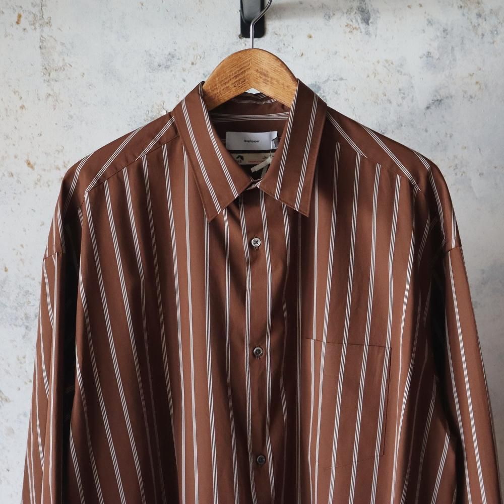 Graphpaper SIDOGRAS Stripe L/S Oversized Regular Collar Shirt