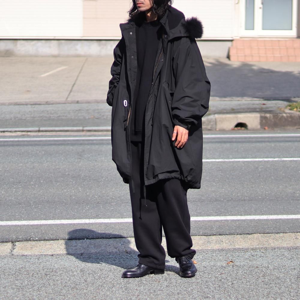 COMOLI コットンナイロン ミリタリーフーデッドコート(Black) - DIMPLE