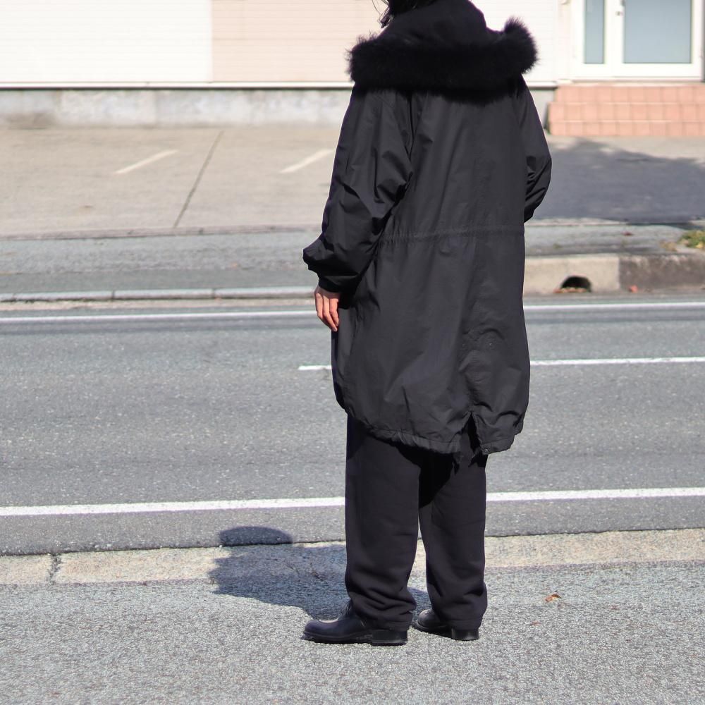 COMOLI コットンナイロン ミリタリーフーデッドコート(Black) - DIMPLE