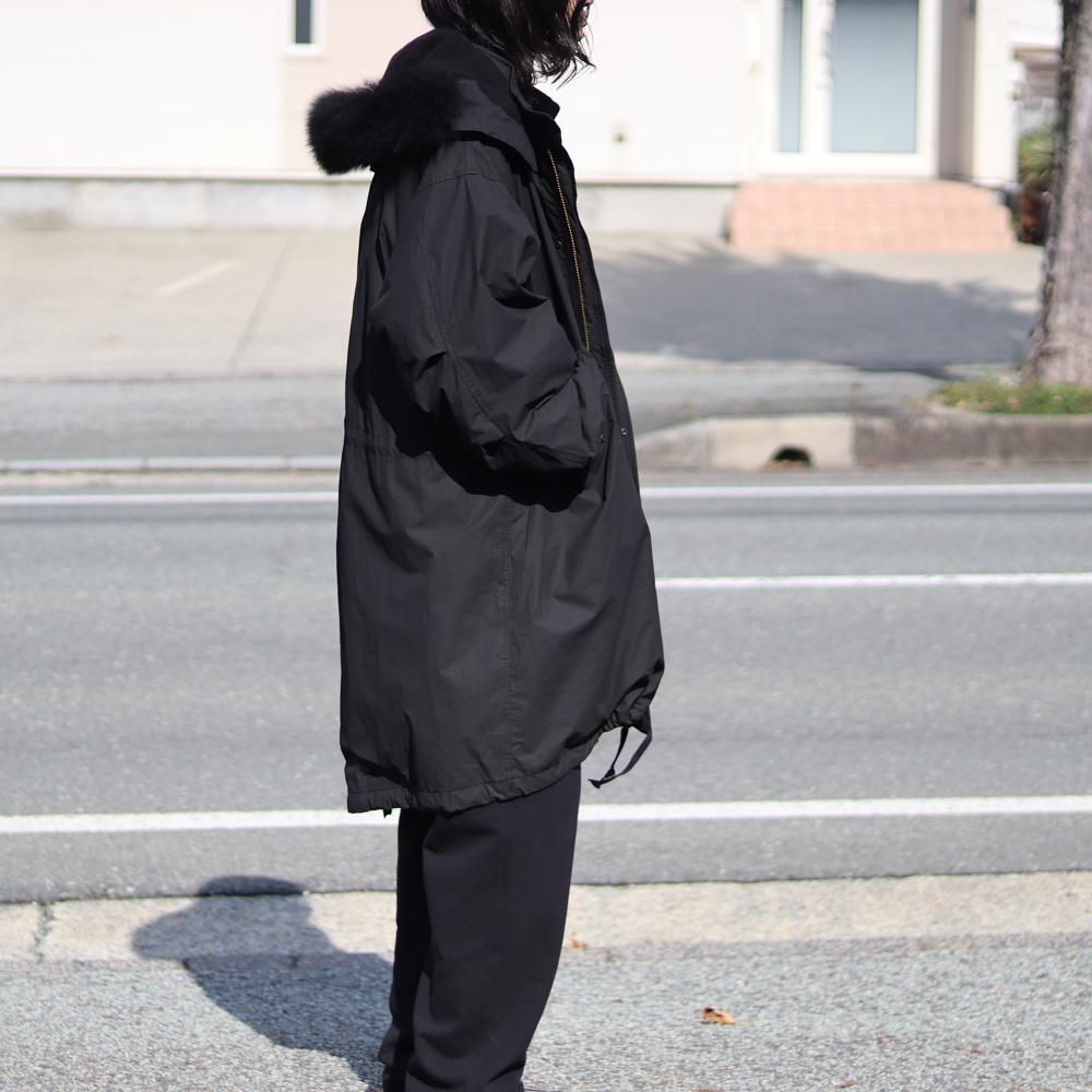 COMOLI コットンナイロン ミリタリーフーデッドコート(Black) - DIMPLE