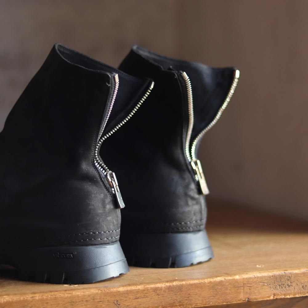 COMOLI GUIDI別注 VS バックジップブーツ(Black) - DIMPLE