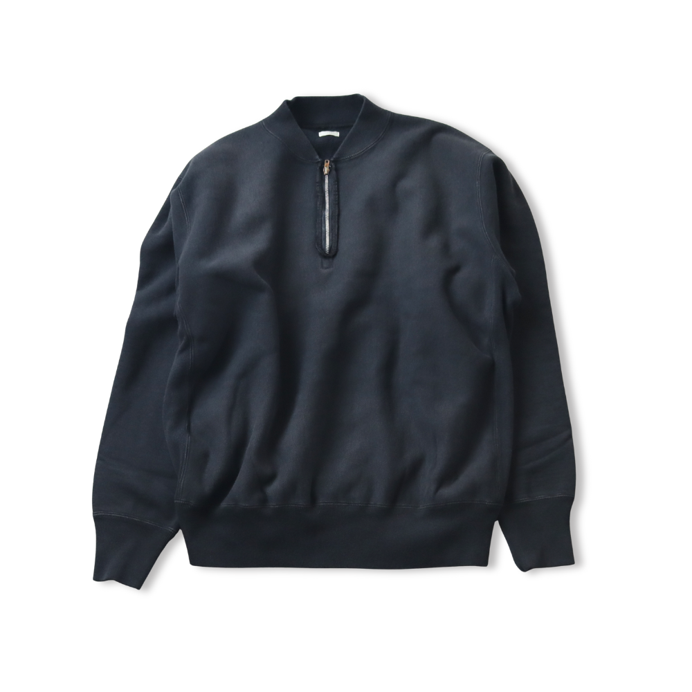 <img class='new_mark_img1' src='https://img.shop-pro.jp/img/new/icons8.gif' style='border:none;display:inline;margin:0px;padding:0px;width:auto;' />A.PRESSE  Vintage Half Zip Rib Collar Sweatshirt(Black)