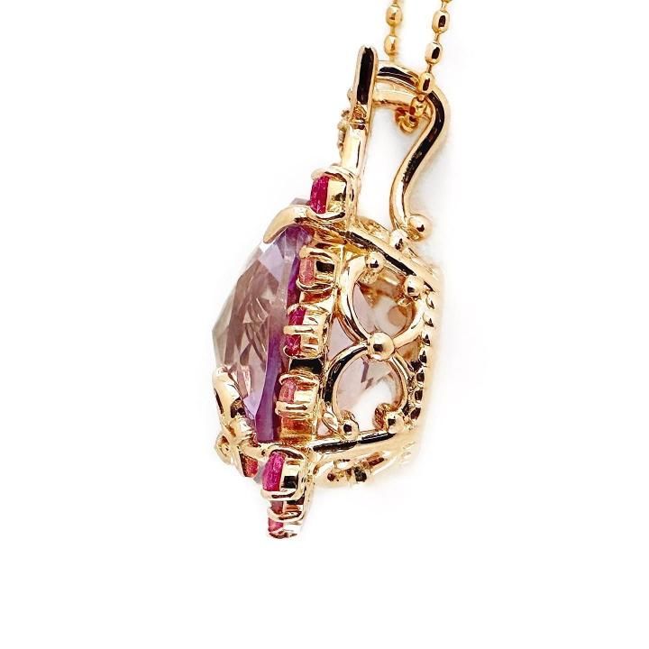 ♢N♢K18 大粒ローズドフランス ネックレスチャーム ペンダントトップ ♢N♢K18 大粒ローズドフランス ネックレスチャーム ペンダントトップ