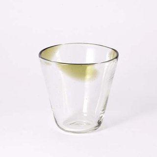 琉球ガラス 吹きガラス工房 彩砂 三つ玉グラス（オリーブ）